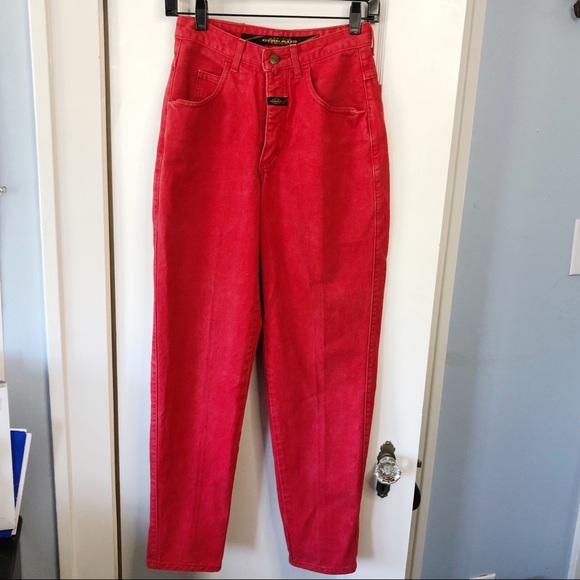 Vintage Marithe Francois Girbaud High Waisted Red Denim - Picture 1 of 10